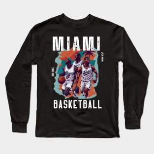 Miami heat basketball  vector graphic design Long Sleeve T-Shirt